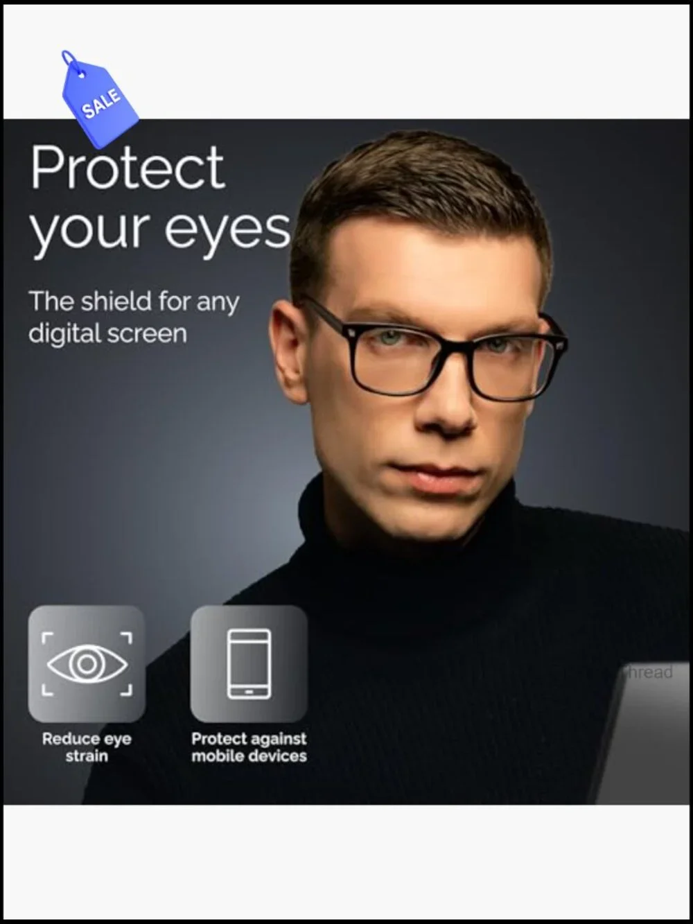 Blue Light Blocking Glasses for Computer Work, UV Protection, TR90 Frame